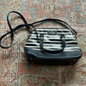 KATE SPADE Navy and White Striped Crossbody